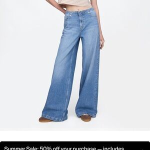 Classic Blue Wide-Leg Jeans
